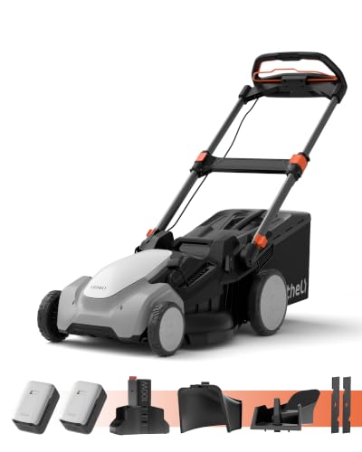 Litheli Lawn Mower 21" Electric Self Propelled for Garden Yards, Lightweight Cordless Lawn Mower Brushless with 6-Position Height Adjustment, 2 x 20V 8.0Ah Battery and Rapid Charge Included