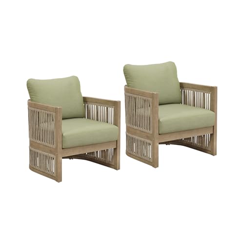 Signature Design by Ashley Eucalyptus Outdoor Lounge Chairs Set of 2, Green