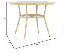 Natural Tone 40-inch Round Bistro Table 40-inches Beach Tropical Umbrella Hole Water Resistant