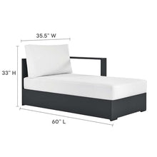 Modway Tahoe Aluminum 4-Piece Outdoor Patio Furniture Gray White, Modular Sectional Sofa Set with Chaise Lounges, Weather-Resistant Cushion, Ideal for Deck, Backyard, Poolside