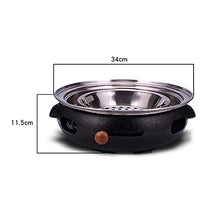 Charcoal Grill Camping Cooking Grill Food Charcoal Stove With Non-Stick Grill Pan Household Barbecue Tools Cast Iron BBQ Grill Outdoor Cooking Picnic Barbecue (Color : Black Size : 34x11.5cm)