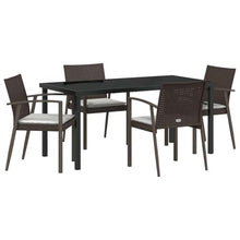 DYRJDJWIDHW Modern Garden Dining Set 5 Pieces Brown Black PE Rattan Outdoor Patio Furniture Set with UV Resistant All Weather Wicker for Terrace Backyard Spring Summer Entertaining