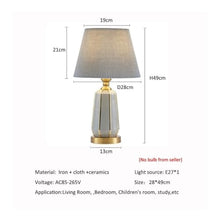 WOAITIANTIAN Desk Lamps Nordic Ceramic Desk Lamp Modern Bedside Lighting