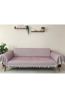SODEF Buldan Woven Cotton Sofa Cover 71x118 Inches Burgundy Large Size Couch Protector Blanket for 3-Seater Sofa Bedspread Picnic Mat