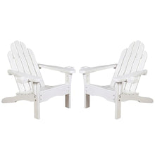 Amish Casual Heavy Duty Treated Wood Adirondack Chairs (Set of 2) - All Weather Handcrafted Wooden Outdoor Patio Chairs for Lawn, Porch, Deck & Fire Pit (Semi Solid White Stain, with Cupholders)