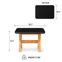 Modern Indoor/Outdoor Matte Black 94.5" Poly-Fiber Dining Table with Acacia Wood Spider Base, 2 Benches & 2 Backless Stools with Acacia Wood Base