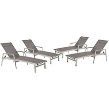 Afuera Living Outdoor Mesh and Aluminum Chaise Lounge Set of 4 Grey