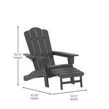 Flash Furniture HDPE Indoor/Outdoor Adirondack Chair, Gray, 2-Pack