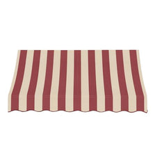 Awntech 10' Nantucket (124.5"-44"-36") Curved Slope Fixed Awning, Burgundy/Tan Stripe