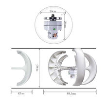 MPPT LED 400W 5Blades 12V 24V Vertical Axis Wind Turbine Generator Kit
