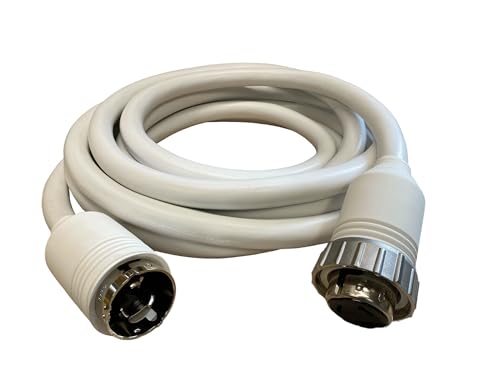 Amp Up 125/250 Volt 50 Amp Marine Shore Power Boat Cord 50' White
