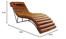 Maxima House Rosabel Leather Chaise Lounge Terracotta