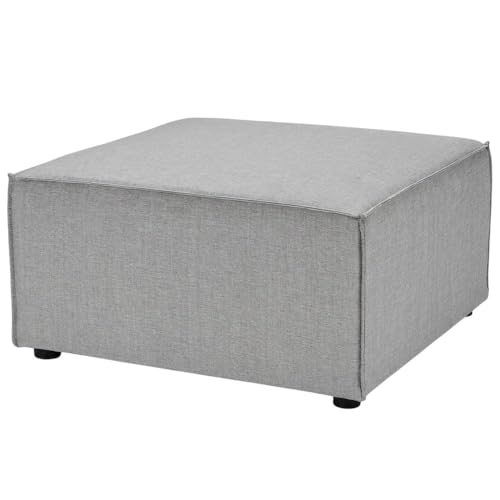 Outdoor Escape Gray Upholstered Sectional Sofa Ottoman for Outdoor Patio Lounge, Durable Fabric, Comfortable Seat, Stylish and Weather-Resistant Design