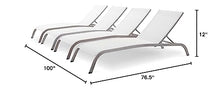 America Luxury - Outdoor Lounge Chair Chaise Set of 4 Aluminum Metal White