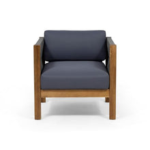 Benzara Outdoor Accent Chair Set of 2 Rope Weaving Teak Brown and Gray
