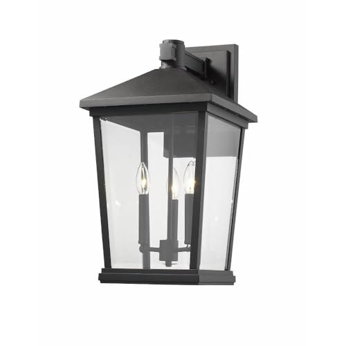 Z-Lite 3 Light Outdoor Wall Sconce Black