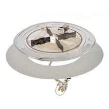 The Outdoor GreatRoom Company Round Stainless Steel Crystal Fire Plus (BP24RDDSILP-A), 16-Inch Burner, 24-Inch Plate, Propane