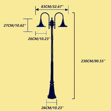 Post Lights Outdoor 230cm 90.55in Outdoor Lamp Post Light Garden Pillar Post Light Aluminum Exterior Path Pillar Lamp Bollard Path Lamp Mains Powered Street Light IP65 Post Light Pillar Lamp