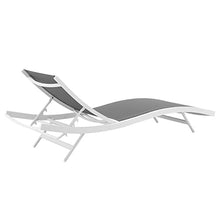 Modway Glimpse Outdoor Patio Mesh Chaise Lounge Set of 4 in White Gray