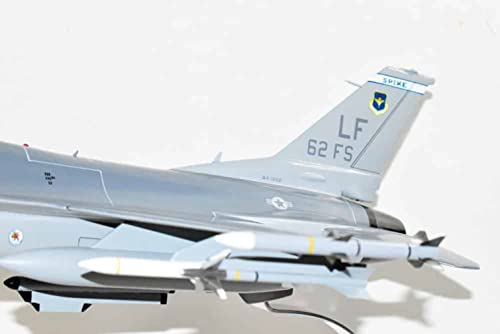 Squadron Nostalgia LLC Lockheed Martin F-16 Fighting Falcon 62d Fighter Squadron 18" Mahogany Scale Model Multicolor