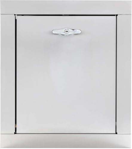 Universal Stainless Steel Trash Chute Door - 15 X 18 Fire Rated, UL Certified, Bottom Hinged, Self Closing with Lockable T Handle