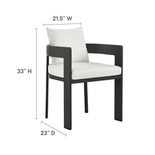 Modway Tahoe Outdoor Patio Powder-Coated Aluminum 9-Piece Dining Set in Gray White - Rectangular Patio Furniture Set for 8 - Outside Table with Umbrella Hole and Cushioned Chairs - Modern Patio Set