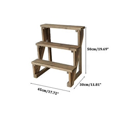 Outdoor Cedar Wood Vintage Floor Flower Rack Garden Flower Store Three Small Ladder Frame Flowerpot Stand Indoor Flower Stand For Living Room Patio Balcony Planter Classical Ladder Plant Holder
