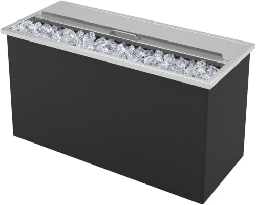 GarveeLife Drop in Ice Chest 120QT, SUS304 Stainless Steel Sliding Cover 24H Non-Electric Insulation, Recessed Outdoor Kitchen Ice Cooler with Drain Pipe & Plug, 36"Lx18"Wx14"H, for Wine Beer Party