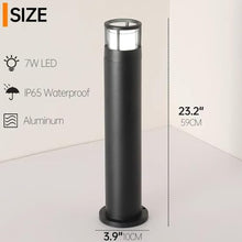 KISAD Waterproof Pillar Lamp Modern Landscape Lights LED Path Bollard Lighting Fixture with Acrylic Shade Outdoor Aluminum Landscape Path Light for Lawn Patio Driveway Garden Decor