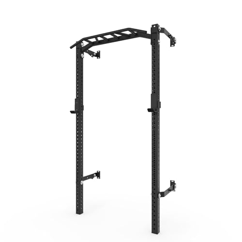 PRx Performance Profile® PRO Squat Rack with Kipping Pull Up Bar Black with Multi-Grip Bar