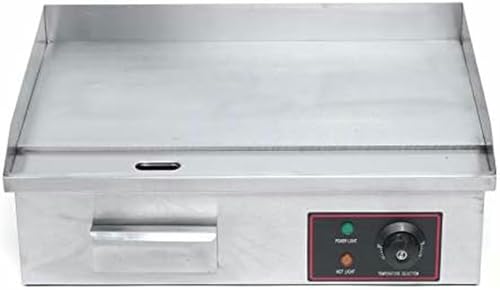 110 V/60 Hz Electric Grill, 1.6 KW, Stainless Steel, Small, For Commercial Use, For Exteriors, With Deflector And Temperature Control Of 50 To 300 ° C.