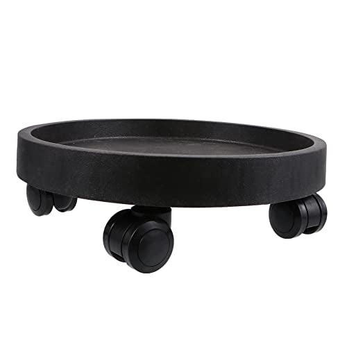 YYBOES Flower Pot Base Plant Pot Caster Heavy Duty Plant Dolly Indoor Planters White Plant Shelf Plant on Wheels Indoor Plants Round Flower Pot Stand Pulley Garbage Can Resin
