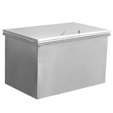 Takywep Drop in Ice Chest, 32 Quarts Stainless Steel Ice Cooler with Hinged Cover, Commercial Built-in Ice Bin, Outdoor Kitchen Ice Bar for Wine Beer Beverage Cold Storage
