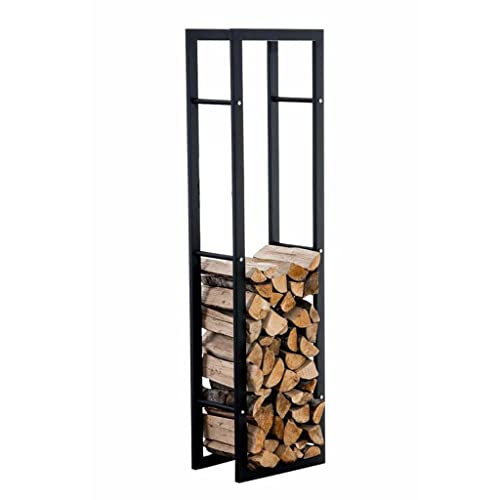 DJVHSRI Firewood Storage Rack Simple Modern Metal Black Home Floor Assembly Fireplace Decorative Firewood Storage Rack,