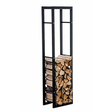 DJVHSRI Firewood Storage Rack Simple Modern Metal Black Home Floor Assembly Fireplace Decorative Firewood Storage Rack,