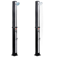 Outdoor Solar Shower 10.6 Gallon Heated Pool Shower with Foot Wash, 7.2ft Tall Freestanding Hot and Cold Water Shower for Garden, Backyard, and Beach