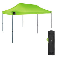 Pop Up Canopy Tent, Heavy Duty, 10' x 20' Area, 14' Peak Height, Includes Wheeled Storage Bag, Ergodyne Shax 6015, Lime