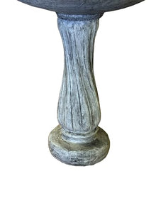 Solid Rock Stoneworks Decorative Spiral Birdbath, 2-Piece, 29" Tall, Pre-Aged Stone Finish