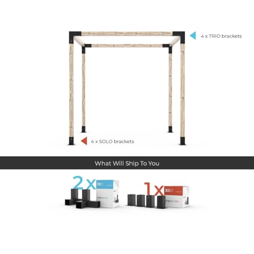 TOJAGRID Pergola Kit for 4x4 Wood Posts Black