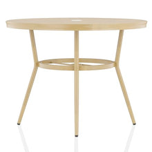 Furniture of America Devey 40" W Aluminum Round Patio Bistro Table Natural Tone