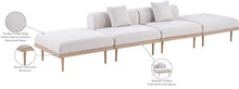 Meridian Furniture 55036Beige-S4C Laguna Collection Modern | Contemporary Outdoor Patio 4Pc. Modular Sofa, Teak Finish Aluminum, Waterproof Olefin Fabric, 142" W x 35.5" D x 28.5" H, Beige