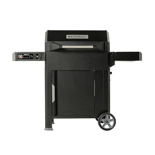 Masterbuilt AutoIgnite 545 Digital Charcoal Grill and Smoker Combo for Easy Grilling, Digital Control, App, Sear Plate, Mini Hopper and 545 BBQ Cooking Square In. in Black