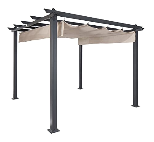 Coolaroo Aurora Pergola Light Filtering 90% UV Block 9'10" x 9'10" Smoke