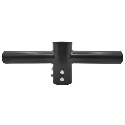 OHLECTRIC 2-3/8" Round Pole Top Mounting Adapter – 2 Tenon Opposite 180° Vertical Slipfitter Round Arm - 70 LBS Capacity - Powder-Coated Zinc Anodized Steel with Stainless Steel Hardware