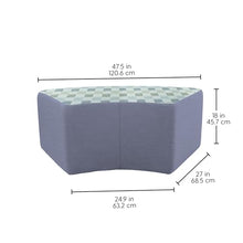 FDP 24" x 48" S-Curve Oversized Outdoor Ottoman Featuring Sunbrella Two-Tone - Weather-Resistant, Fade-Resistant, Assembled Patio Furniture for Backyard, Poolside Seating, 18" H - Mist/Haze