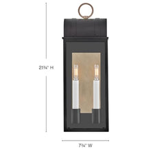 Hinkley Campbell Medium Outdoor Wall Mount Lantern, Black/Burnished Bronze