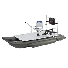 AQUOS Heavy-Duty 12.5ft Inflatable Pontoon Boat Green