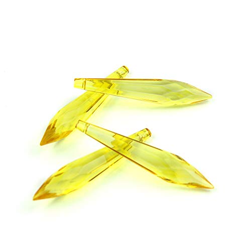 Chandelier Crystal Prisms Pendants Topaz Chandelier Glass Crystals Prisms Parts Icicle Hanging Pendants Suncatcher Wedding Decoration Crystals Lighting Lamp Replacement Parts ( Color : 63mm , Size : 2