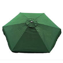 Green 8.9ft Parasol Canopy Cover UV Protection Market Table Umbrella Replacement Canopy for 2.7M 6 Ribs Sunshade Cover for Garden Patio Beach Pool