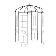 8.8 FT Birdcage Shape Garden Arch Arbor, Pergola Pavilion for Climbing Plants Outdoor, Wedding Arches for Ceremony Party, Metal Garden Arbor for Patio, Backyard (Black)